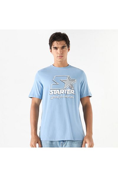 Starter Typographic Print Crew Neck T-Shirt with Short Sleeves