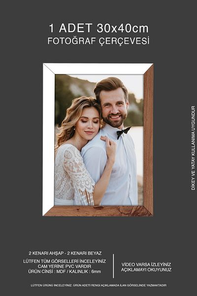 yhfoto 30X40 Mdf A3 Frame - Photo Frame - Wooden-White 2 Colors 1 Piece Frame