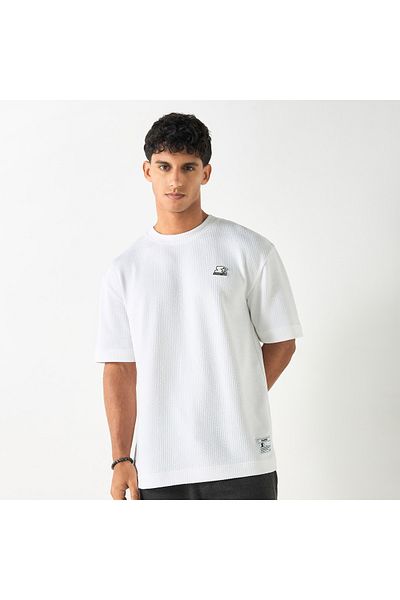 Starter Logo Applique Crew Neck T-shirt with Short Sleeves