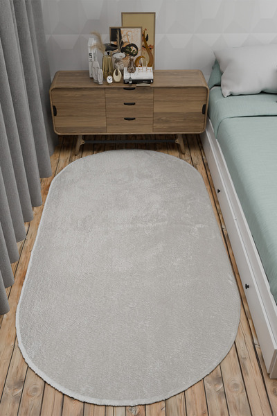 tropikal home Post Peluş Yumuşak Oval Halı Tüylü Halı Kaymaz Taban Konforlu D...