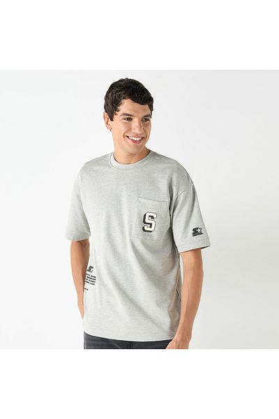 Starter Printed T-shirt with Crew Neck and Pocket