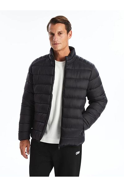 LC Waikiki Ανδρικό πουπουλένιο παλτό LCWAIKIKI Classic New Black Standard Mold Stand γιακά