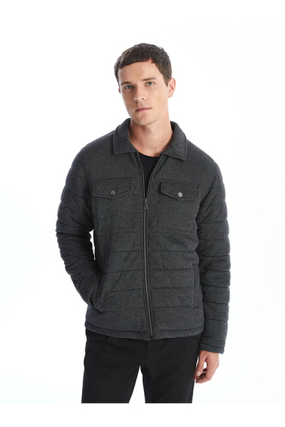 LC Waikiki LCW Vision أنثراسايت سليم صالح قميص طوق معطف الرجال