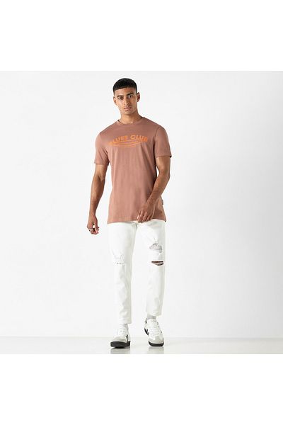 Lee Cooper Logo Print T-shirt with Short Sleeves