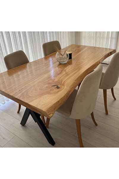 KÜTÜK MOBİLYA DİZAYN 200X90 KİRAZ AĞACI MUTFAK MASASI