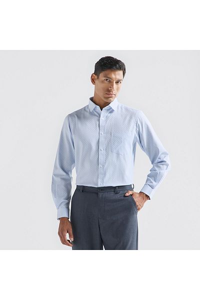 FAV Regular Fit Textured Shirt with Long Sleeves and Pocket