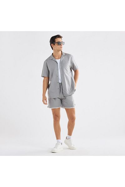FAV Regular Fit Shirt with Camp Collar and Short Sleeves