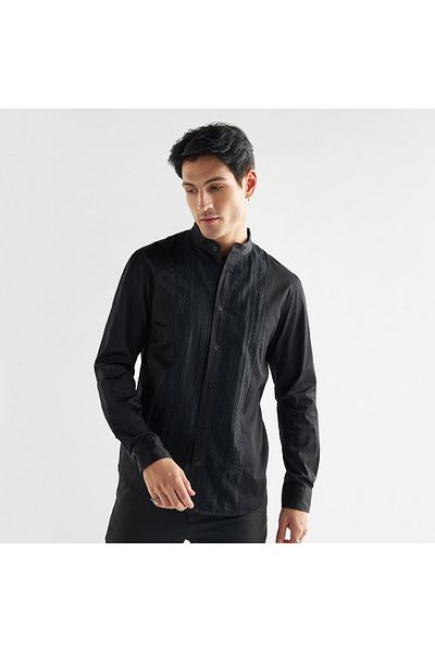 FAV Front Panel Shirt with Mandarin Collar