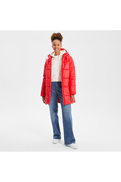 Nautica Women's Red Long Sleeve Standard Fit Coat