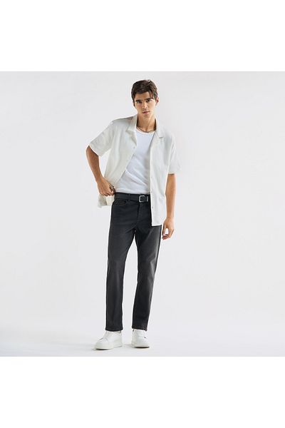 FAV Textured Camp Collar Shirt with Short Sleeves