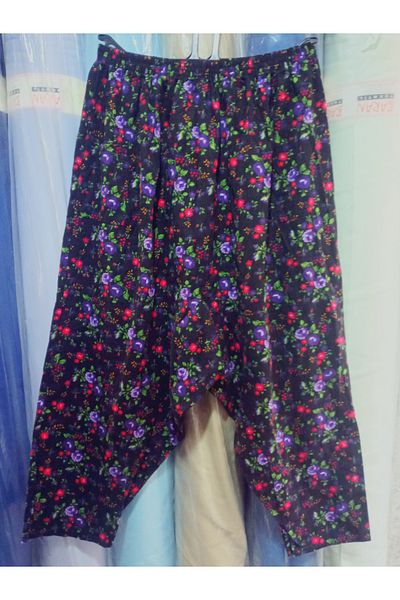 hoaryage Pıtır Floral FLANEL DIVIDIN SHALVAR PANTS 100% COTTON