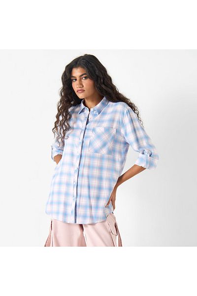 Lee Cooper Checked Shirt with Roll-Up Sleeves and Pocket