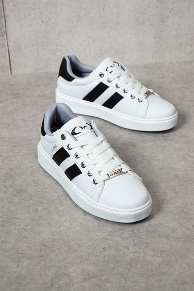 L.A Polo 503 White Black Color White Sole Lace up Casual Women's Sports Shoes