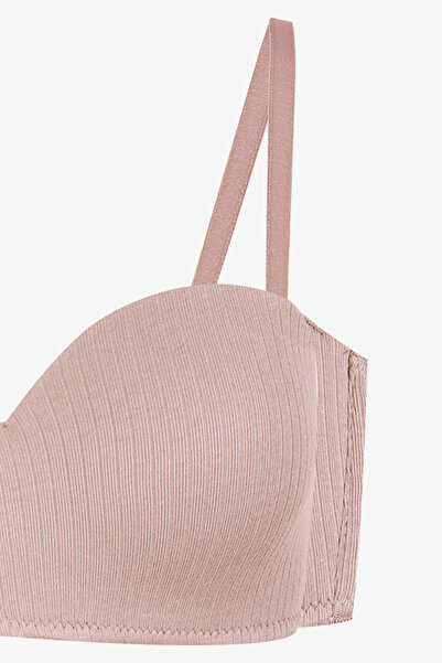 koza iç giyim Γυναικείο σουτιέν στράπλες από βαμβακερό ριμπ χωρίς επένδυση