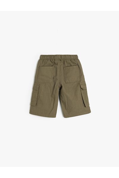 Koton Cotton Cargo Shorts - Elastic Waist and Side Pocket