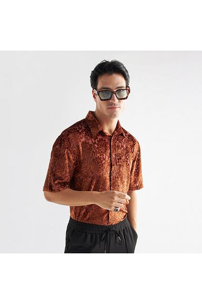 FAV Floral Burnout Velour Shirt