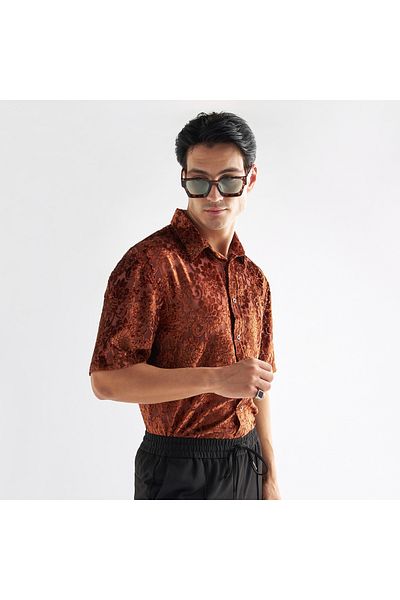 FAV Floral Burnout Velour Shirt