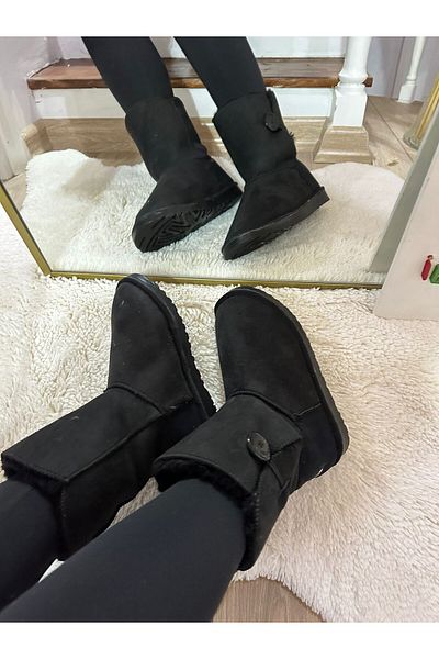 VOSVOSBABYSTORE Μαύρες σουέτ μπότες για ενήλικες
