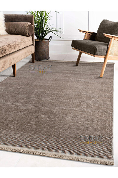 SARAZ HALI Parma Düz Kahve Model Dokuma Halı Kilim Yolluk Salon Halısı Modern...
