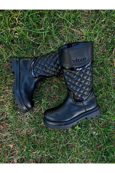 Vicco VICCO LUXURY GIRL'S ΜΑΥΡΕΣ ΟΡΘΟΠΕΔΙΚΕΣ ΜΠΟΤΑΚΕΣ
