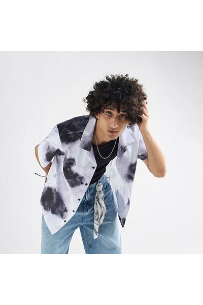 FAV All-Over Print Camp Collar Shirt with Short Sleeves