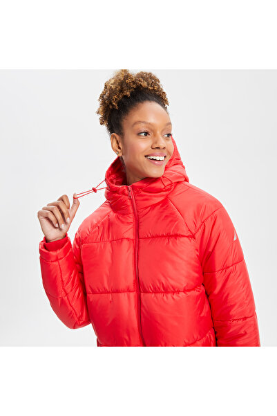 Nautica Women's Red Long Sleeve Standard Fit Coat
