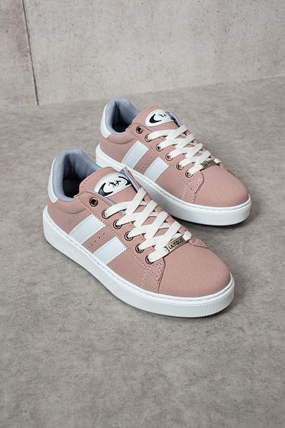 L.A Polo 503 Powder Color White Sole Lace up Casual Women's Sports Shoes