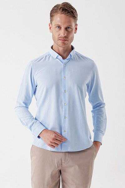 İmza Cămașă clasică slim fit, cu mânecă lungă în dungi, albastru închis, fără buzunar1004230233