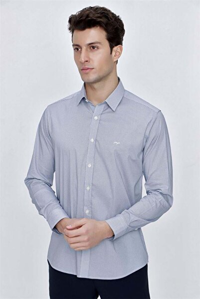 İmza Λευκό μακρυμάνικο κλασικό πουκάμισο από βαμβακερό Lycra 1004225215