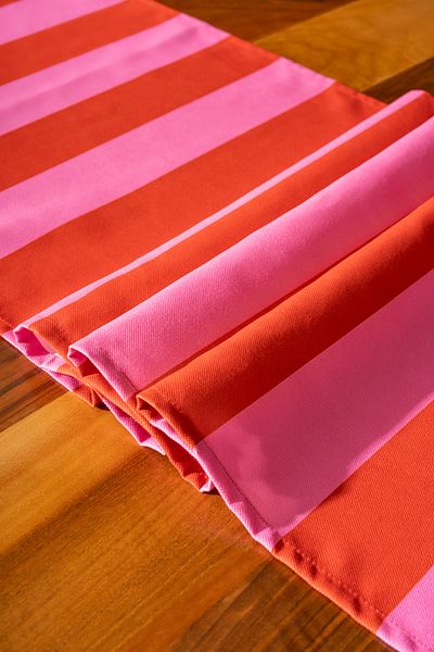 Alseko Concept Red-Pink Stripe Pattern, Tasseled, 40X140Cm Runner