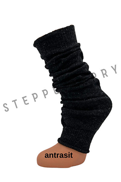 STEPPE BERRY Anthracite Modern Wool Leggings