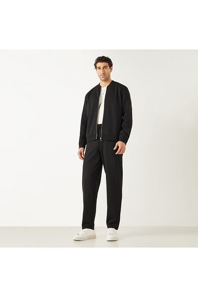 Iconic Solid Regular Fit Flexi Waist Joggers with Pockets