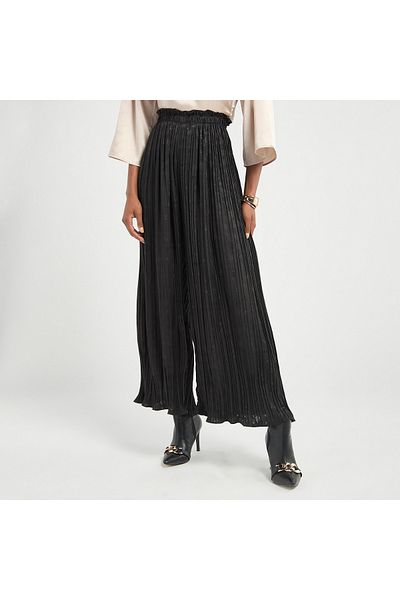 FAV Textured Wide Leg Pants with Elasticated Waistband