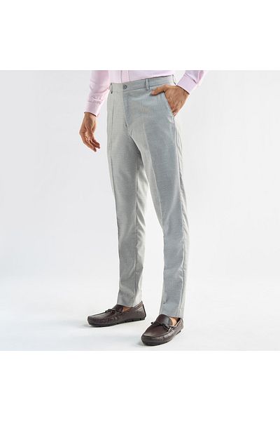 FAV Checked Regular Fit Flexi Waist Trousers with Pockets