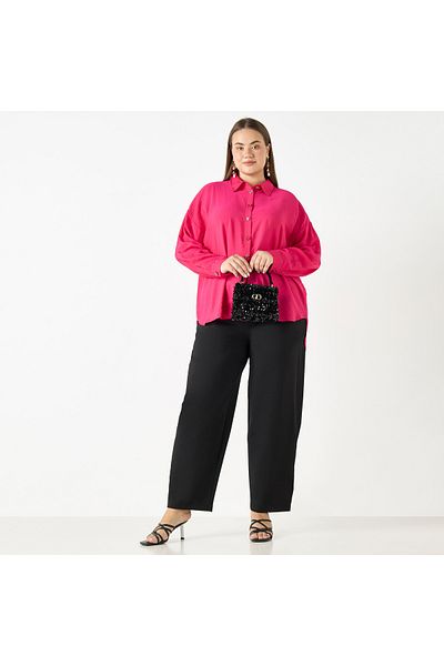 Ulla Popken Plus Size Ulla Popken Pants with Elasticated Waistband