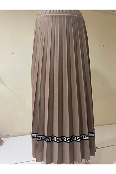 YENİÇAĞ Piliseli Etek Bej Rengi