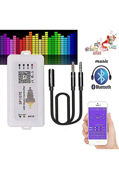 Ledarmy El kumandası SP107E Pixel RGB uzaktan kumanda LED ışık Bluetooth Remote kontrol 20mt. DC 5-24V
