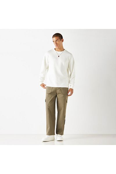Iconic Solid Relaxed Fit Pants with Pockets