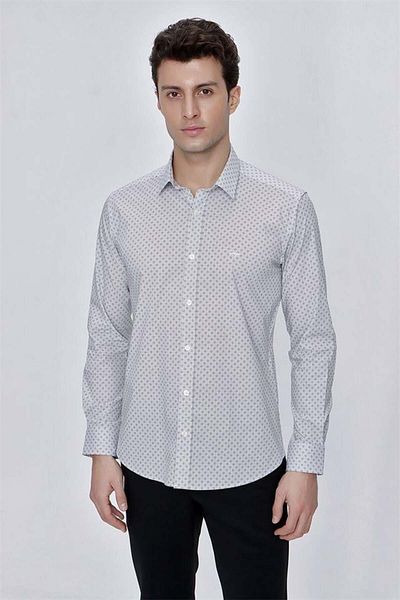 İmza Cămașă albă cu mânecă lungă, clasică, slim fit, din bumbac, lycra 1004225212