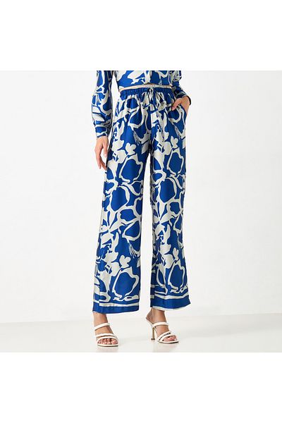 2Xtremz All-Over Print Wide Leg Pants with Drawstring Closure and Pockets