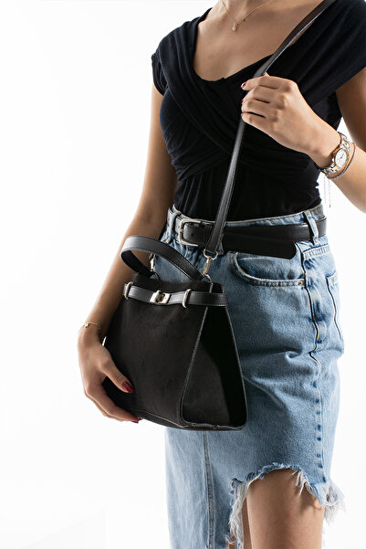 Daj Company Γυναικεία τσάντα ώμου και χιαστί με κλιπ με ζώνη Nubuck