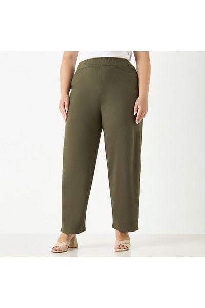 Ulla Popken Plus Size Ulla Popken Pants with Elasticated Waistband