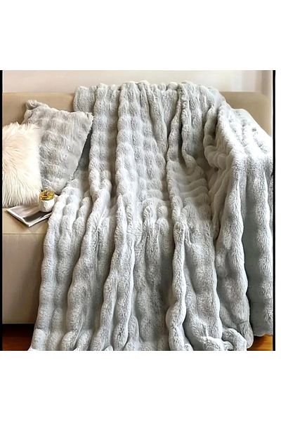 HND HOME Hnd Concept Premium Rabbit Furry Tv Blanket