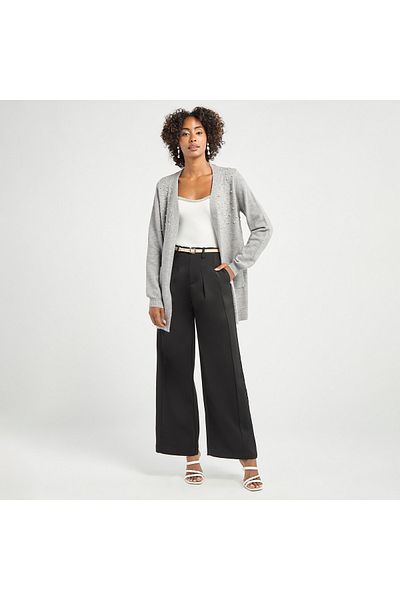FAV Solid Wide Leg Pants with Pockets