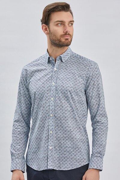 İmza Темно-синій Slim Fit комір без кишень, бавовняний верх 1004240213