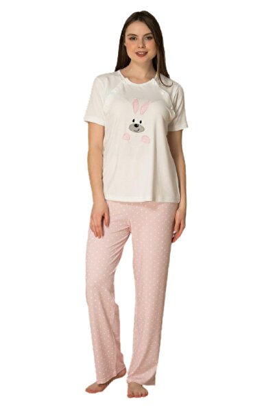 Effortt Γυναικείο σετ πιτζάμες εγκυμοσύνης ροζ