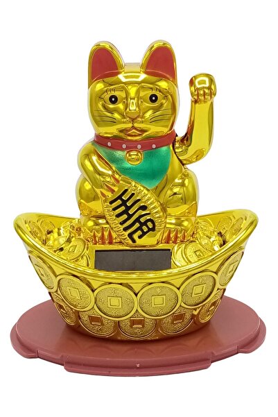 Dünyadan Hediyeler Maneki Neko El Sallayan Şans Kedisi Solar Güneş Enerjili N...