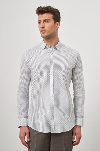 İmza Біла довга рукава Classic Slim Fit Бавовна Perfectto 1004240259