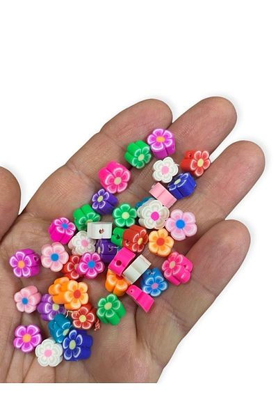 Artdeco 25 τμχ 10mm Polymer Clay Fimo Μικτό Χρώμα Χάντρες Μαργαρίτας, Κατασκευή κοσμημάτων