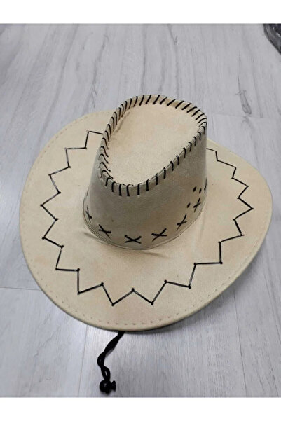 BAW COMPANY Pălărie de cowboy din piele intoarsa - Fotografie detaliata